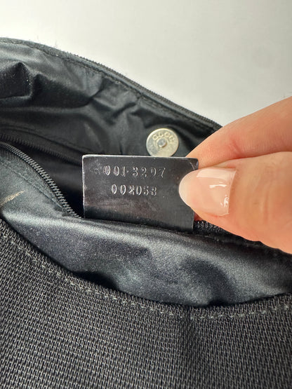 Vintage Gucci Coated Canvas Hobo Bag Late 1990s Black