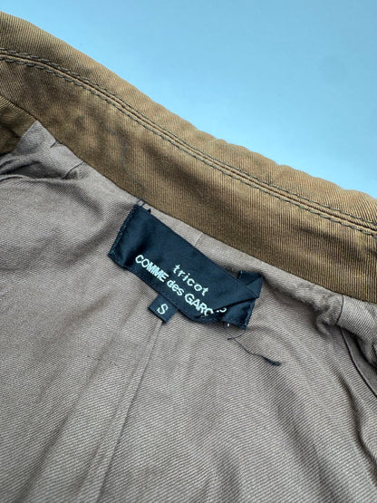 Vintage Comme Des Garçons Denim Trenchcoat Khaki Brown S