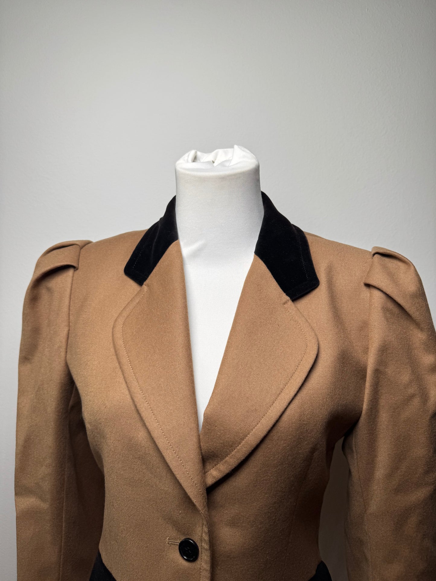 Vintage Givenchy Short Coat Brown Black S/M