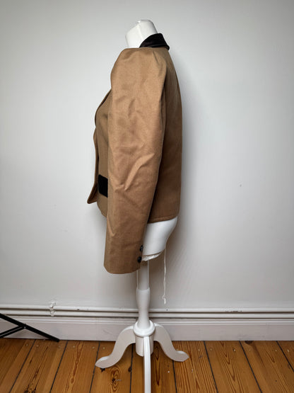 Vintage Givenchy Short Coat Brown Black S/M
