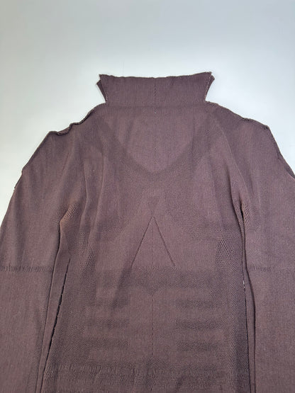 Vintage Issey Miyake Knit Sweater Dark Brown M