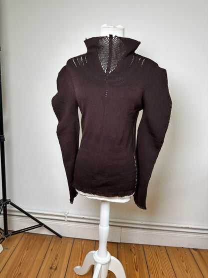 Vintage Issey Miyake Knit Sweater Dark Brown M