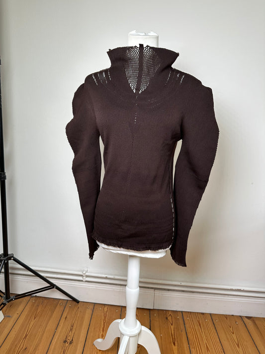 Vintage Issey Miyake Knit Sweater Dark Brown M
