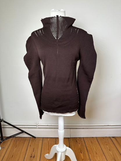 Vintage Issey Miyake Knit Sweater Dark Brown M