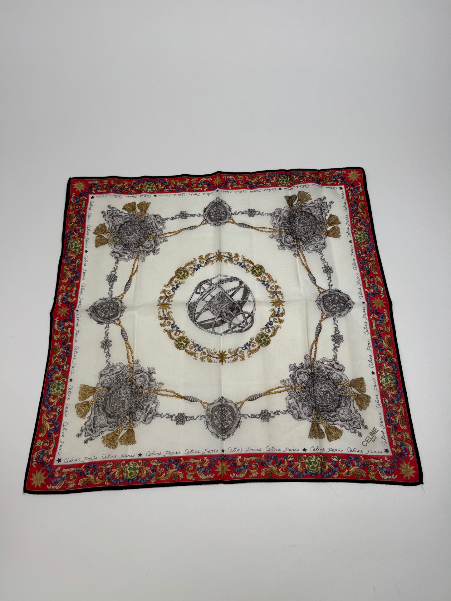 Vintage Celine Paris Cloth red white