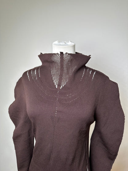 Vintage Issey Miyake Knit Sweater Dark Brown M