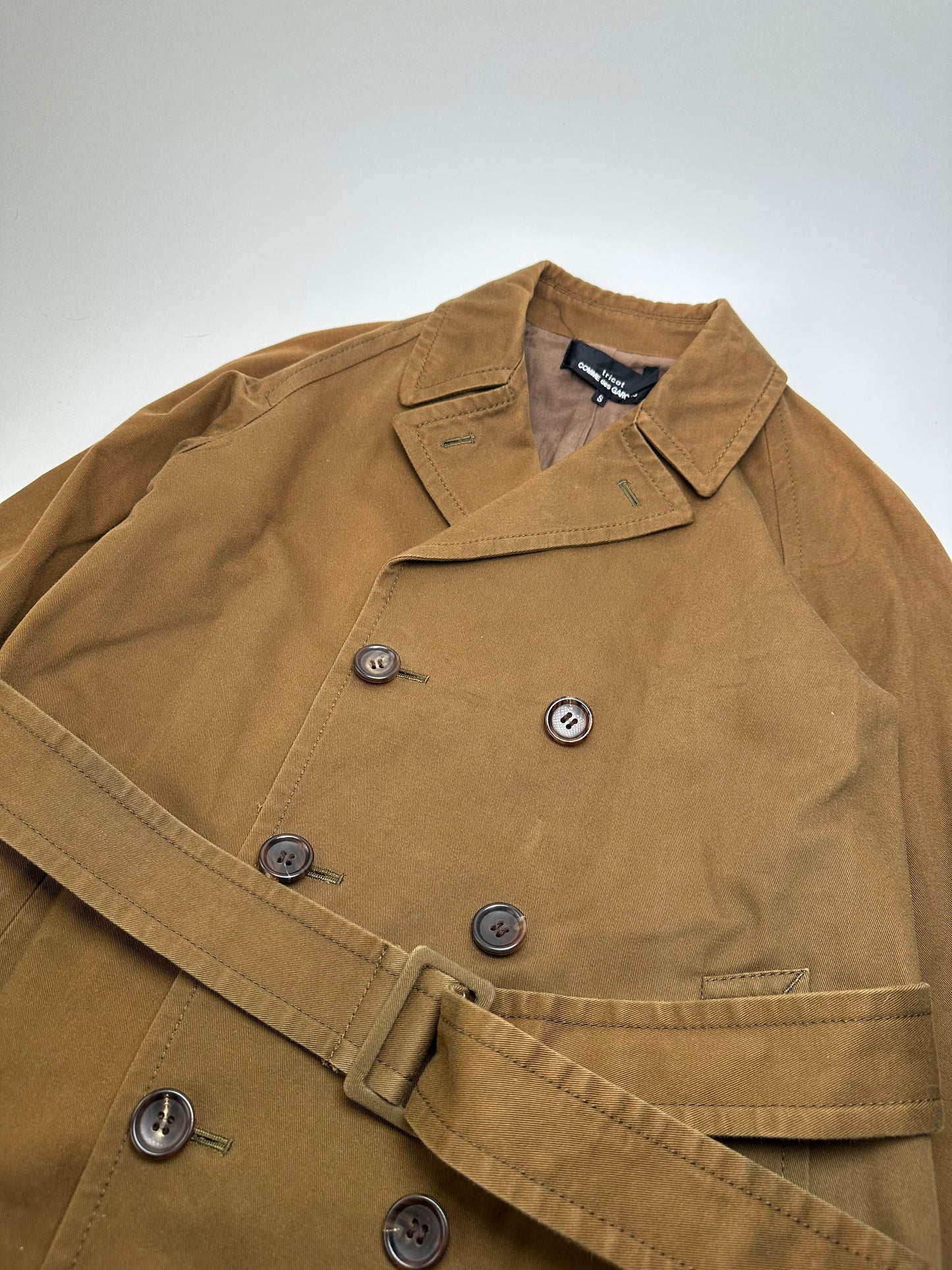 Vintage Comme Des Garçons Denim Trenchcoat Khaki Brown S
