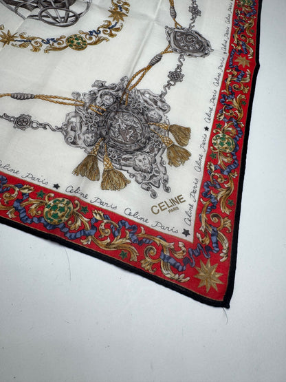 Vintage Celine Paris Cloth red white