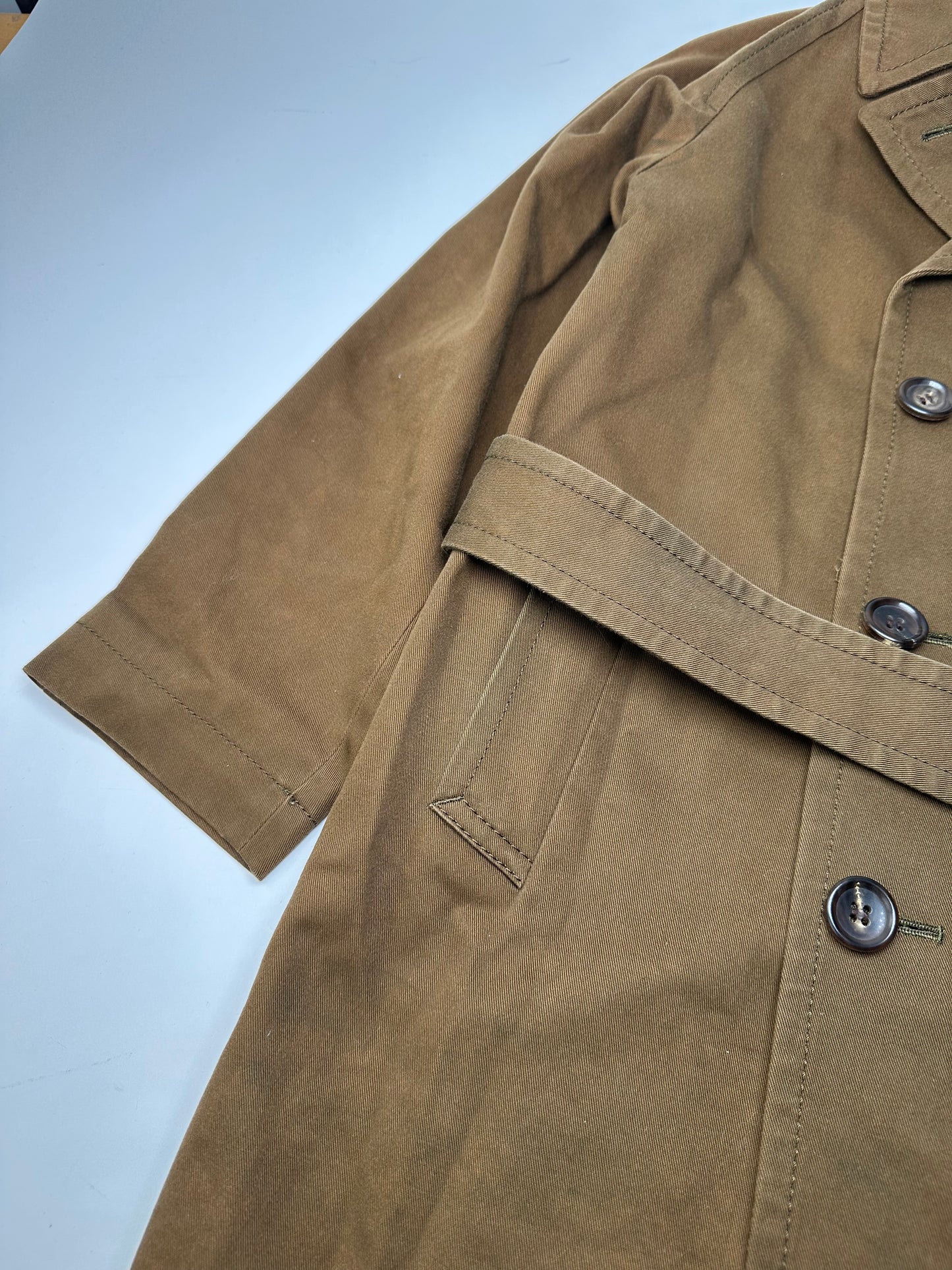 Vintage Comme Des Garçons Denim Trenchcoat Khaki Brown S