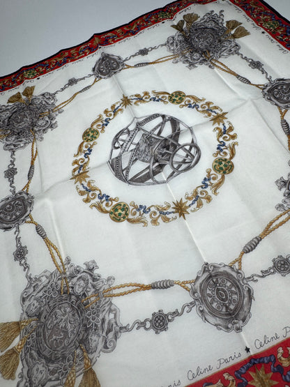 Vintage Celine Paris Cloth red white