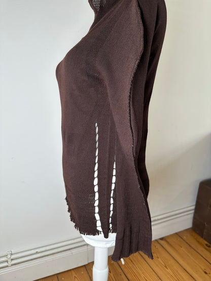 Vintage Issey Miyake Knit Sweater Dark Brown M