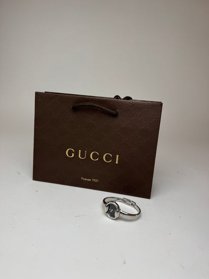 Montre Gucci vintage en métal avec mors argenté