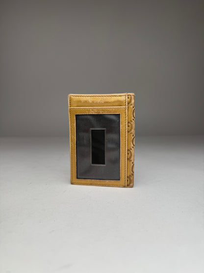 Vintage Gucci Monogram Leather Card Holder Gold