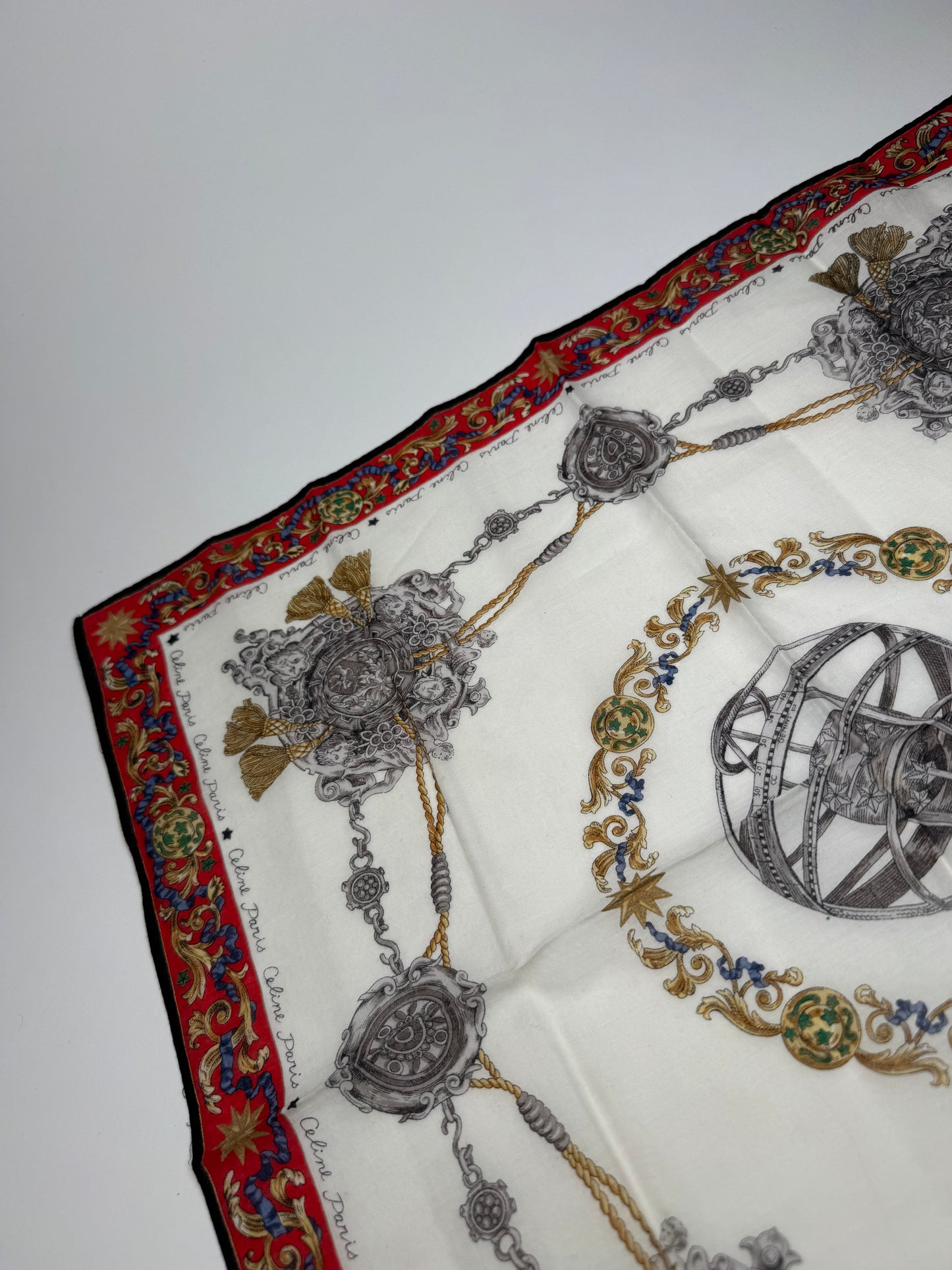 Vintage Celine Paris Cloth red white