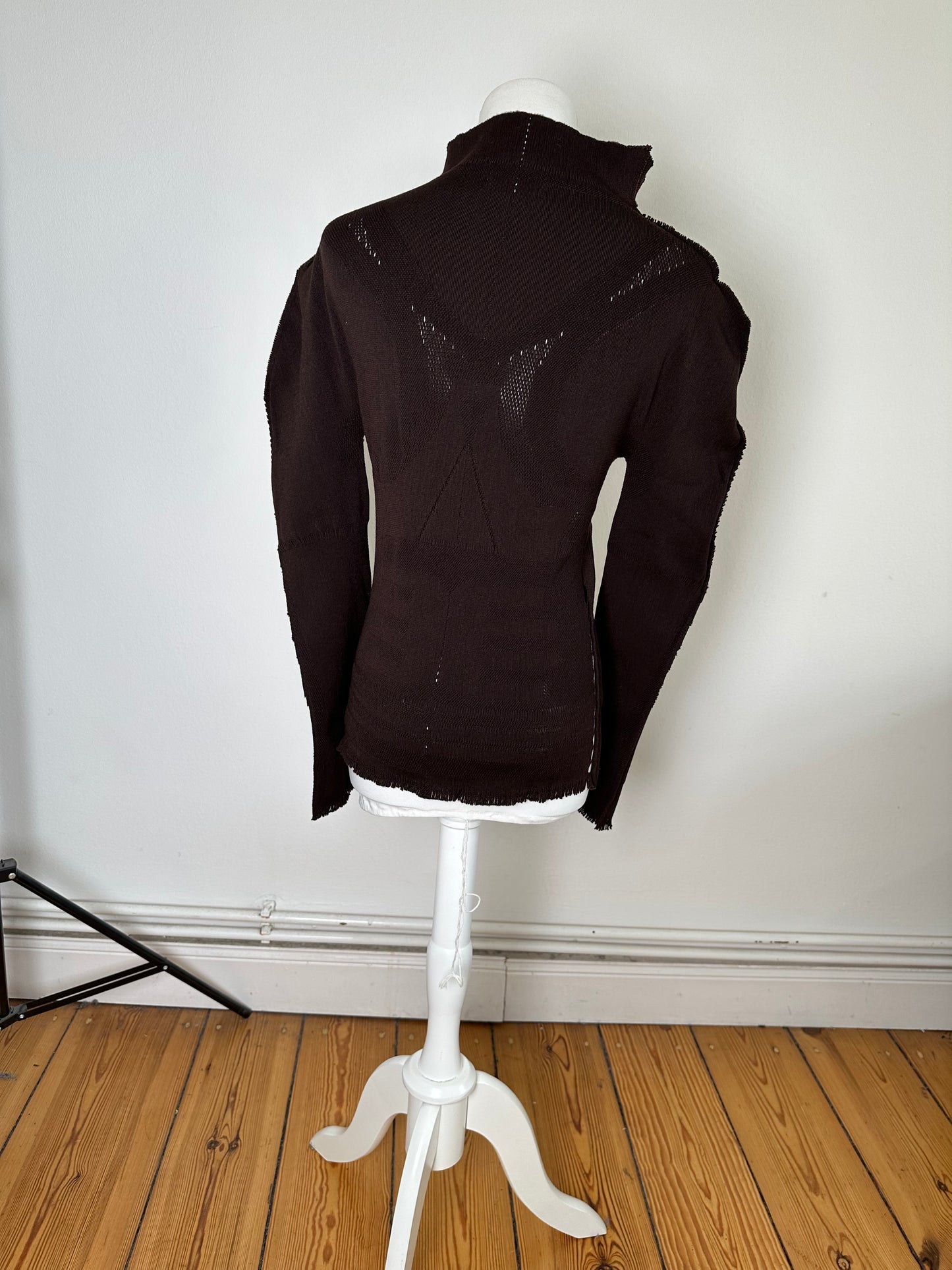 Vintage Issey Miyake Knit Sweater Dark Brown M