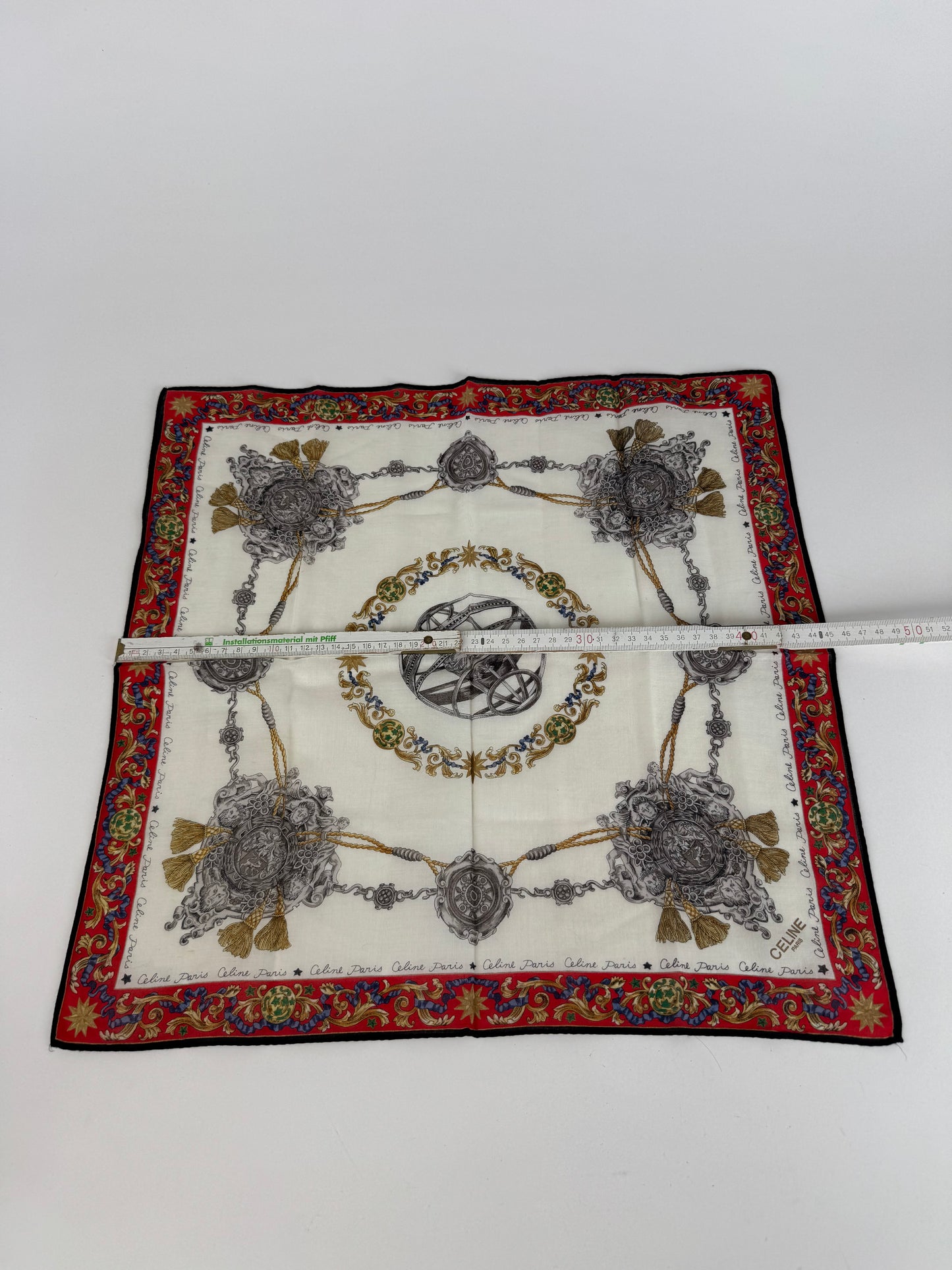 Vintage Celine Paris Cloth red white