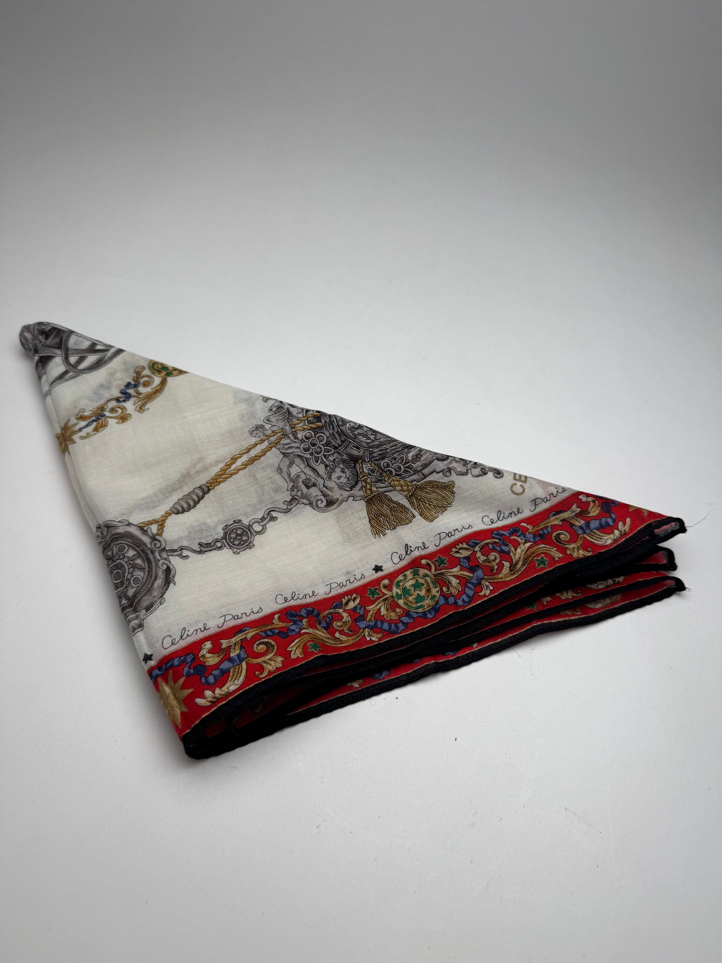 Vintage Celine Paris Cloth red white