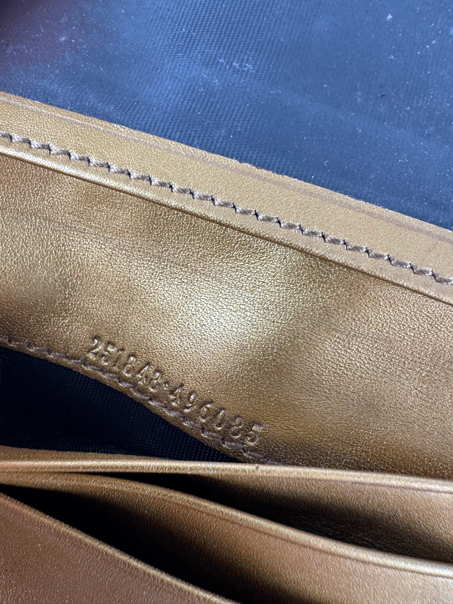 Vintage Gucci Monogram Leather Card Holder Gold