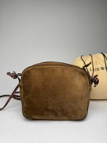 Vintage Loewe Crossbody Leather Bag Brown