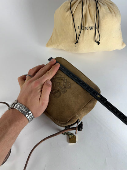Vintage Loewe Crossbody Leather Bag Brown