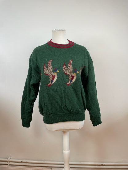 Vintage Salvatore Ferragamo Duck Sweater Wool M Green