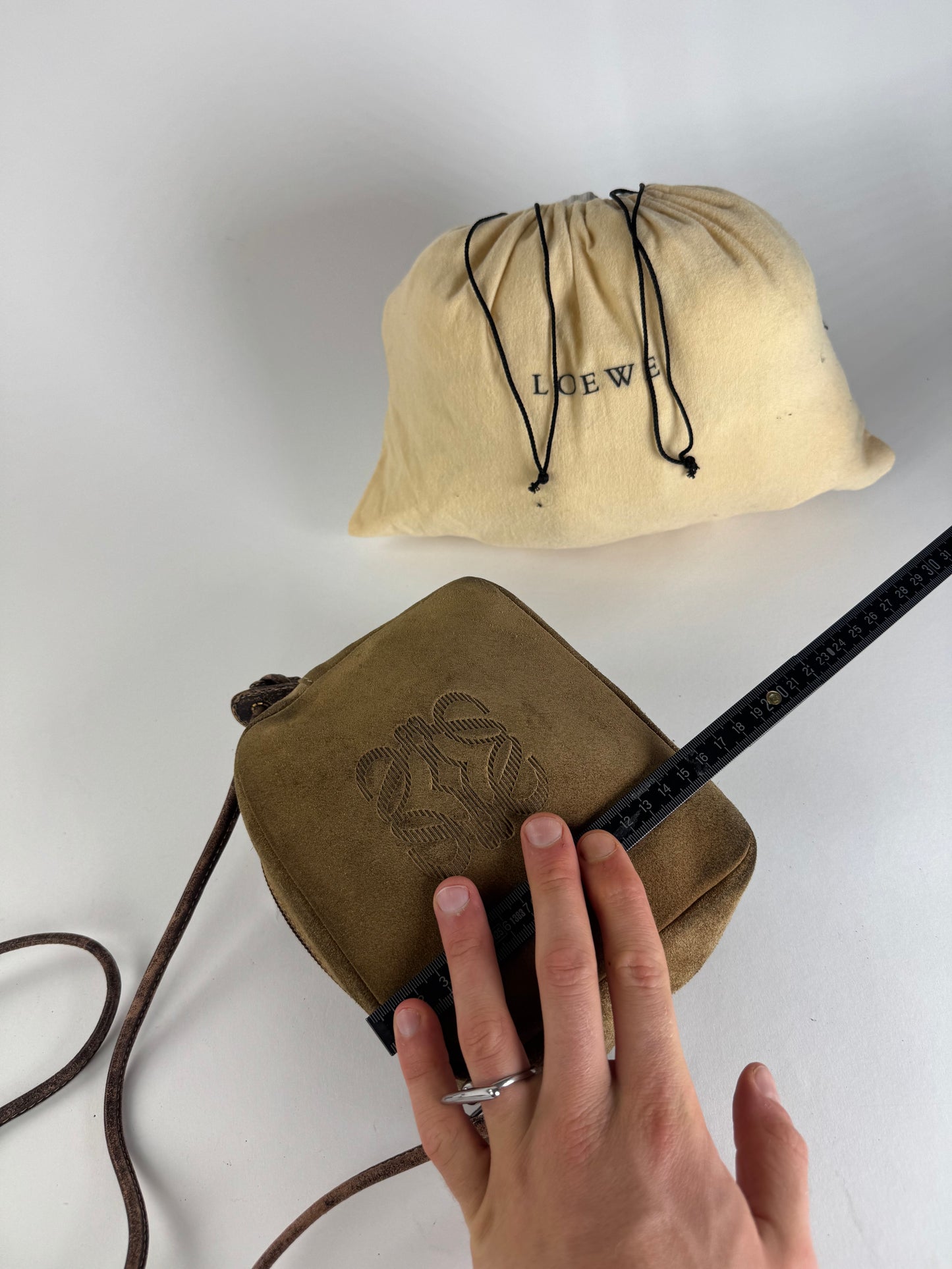 Vintage Loewe Crossbody Leather Bag Brown