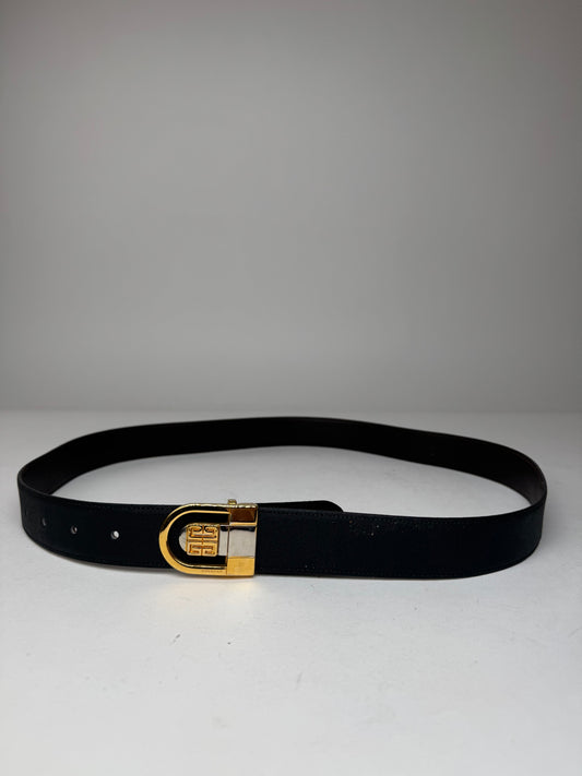 Vintage Givenchy Leather Belt Black