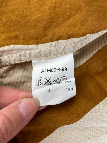 Vintage Burberry Cotton Shirt Cream Mustard Brown M