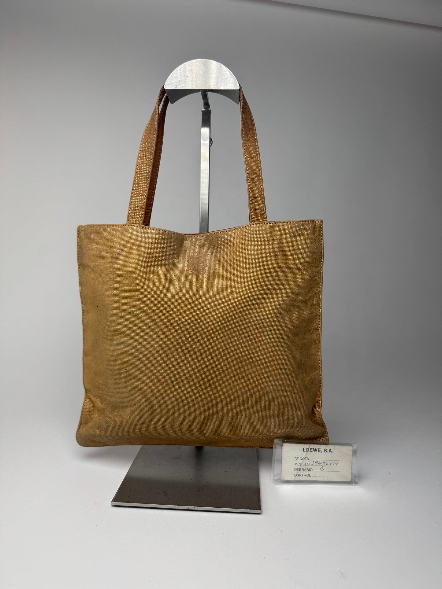 Vintage Loewe Madrid Anagram Canvas shopper bag gold brown