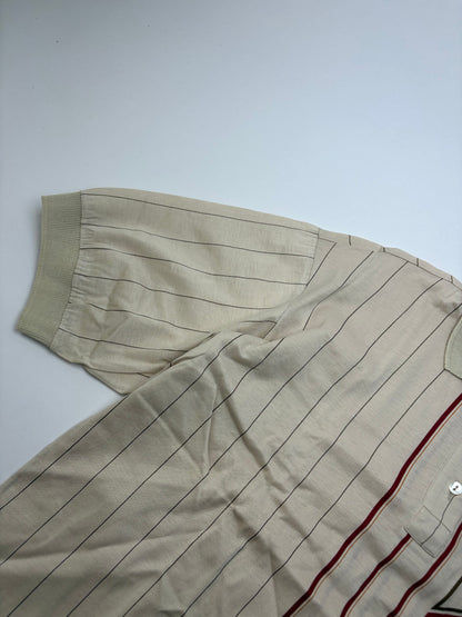 Vintage Gucci Men's Short Sleeve Polo Shirt Cream Burgundy M