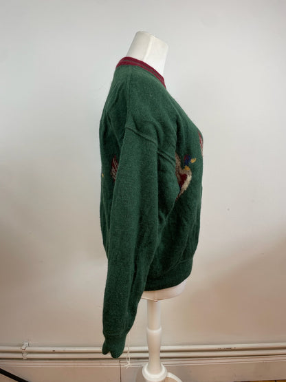 Vintage Salvatore Ferragamo Duck Sweater Wool M Green