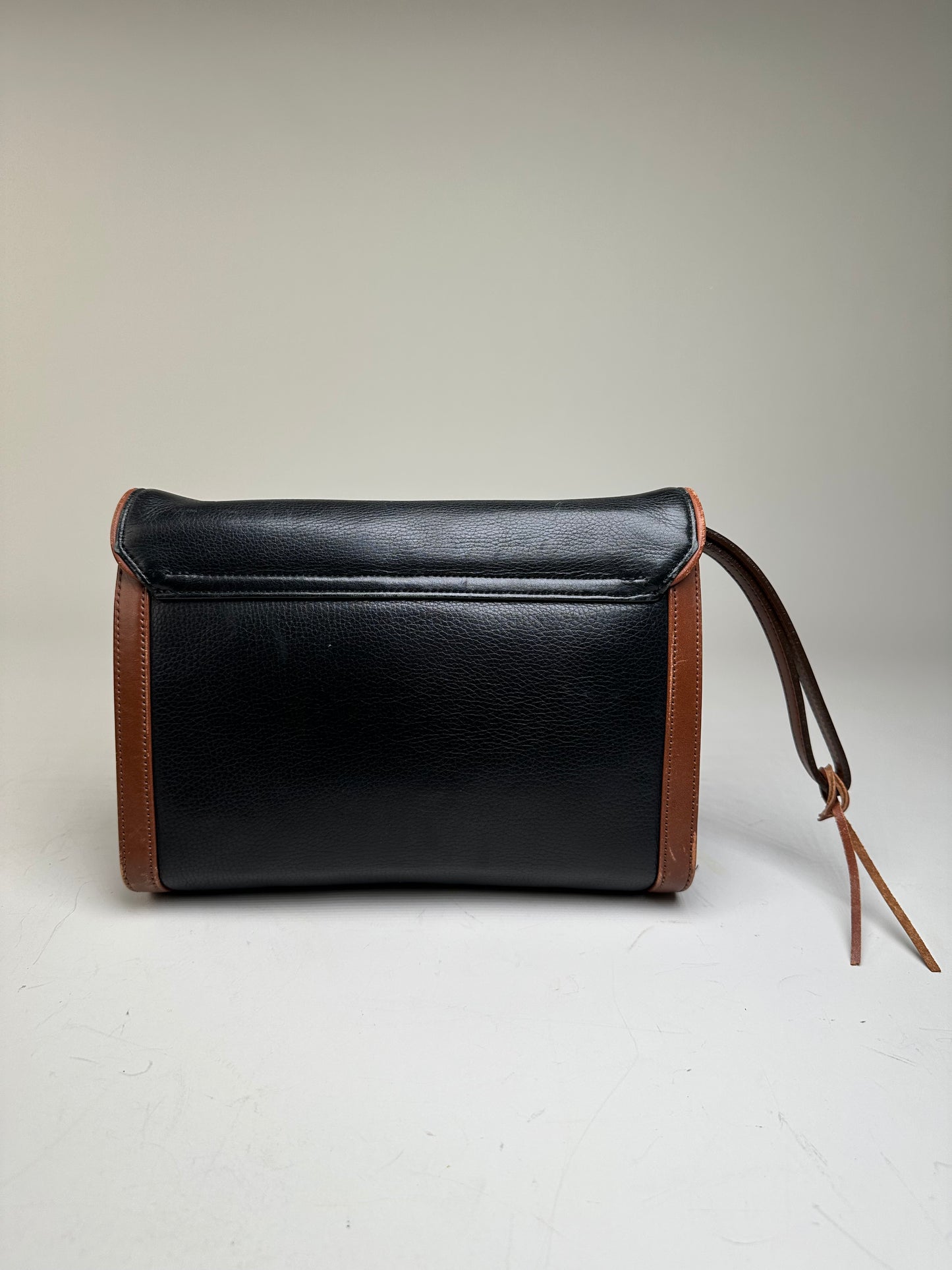 Vintage Balenciaga Pebbled Leather Shoulder Bag Black Brown