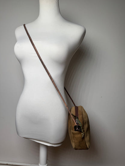 Vintage Loewe Crossbody Leather Bag Brown