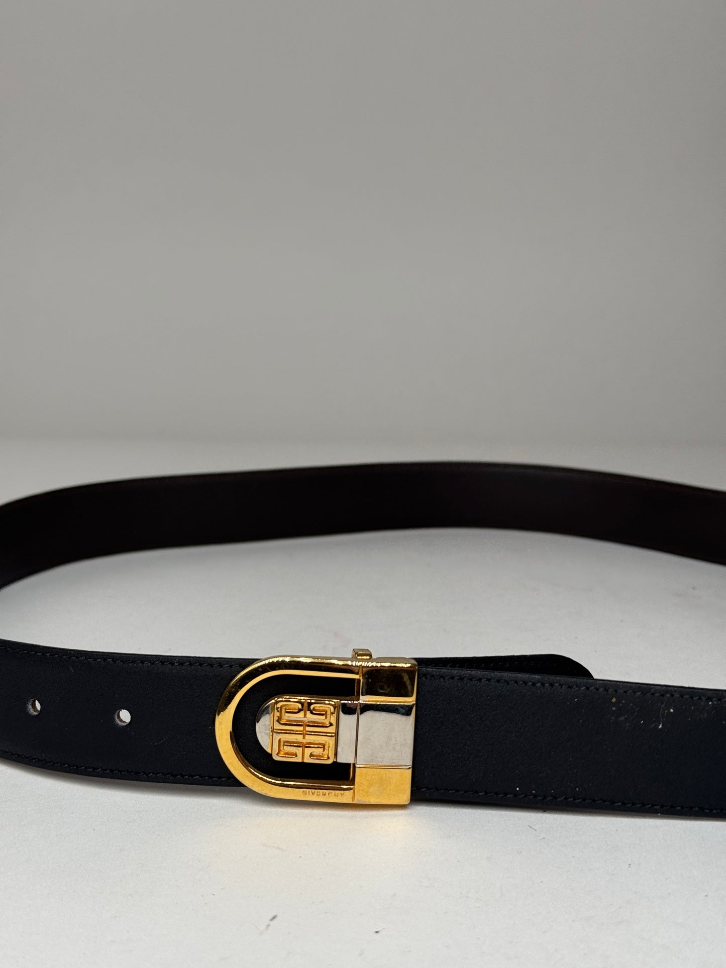 Vintage Givenchy Leather Belt Black