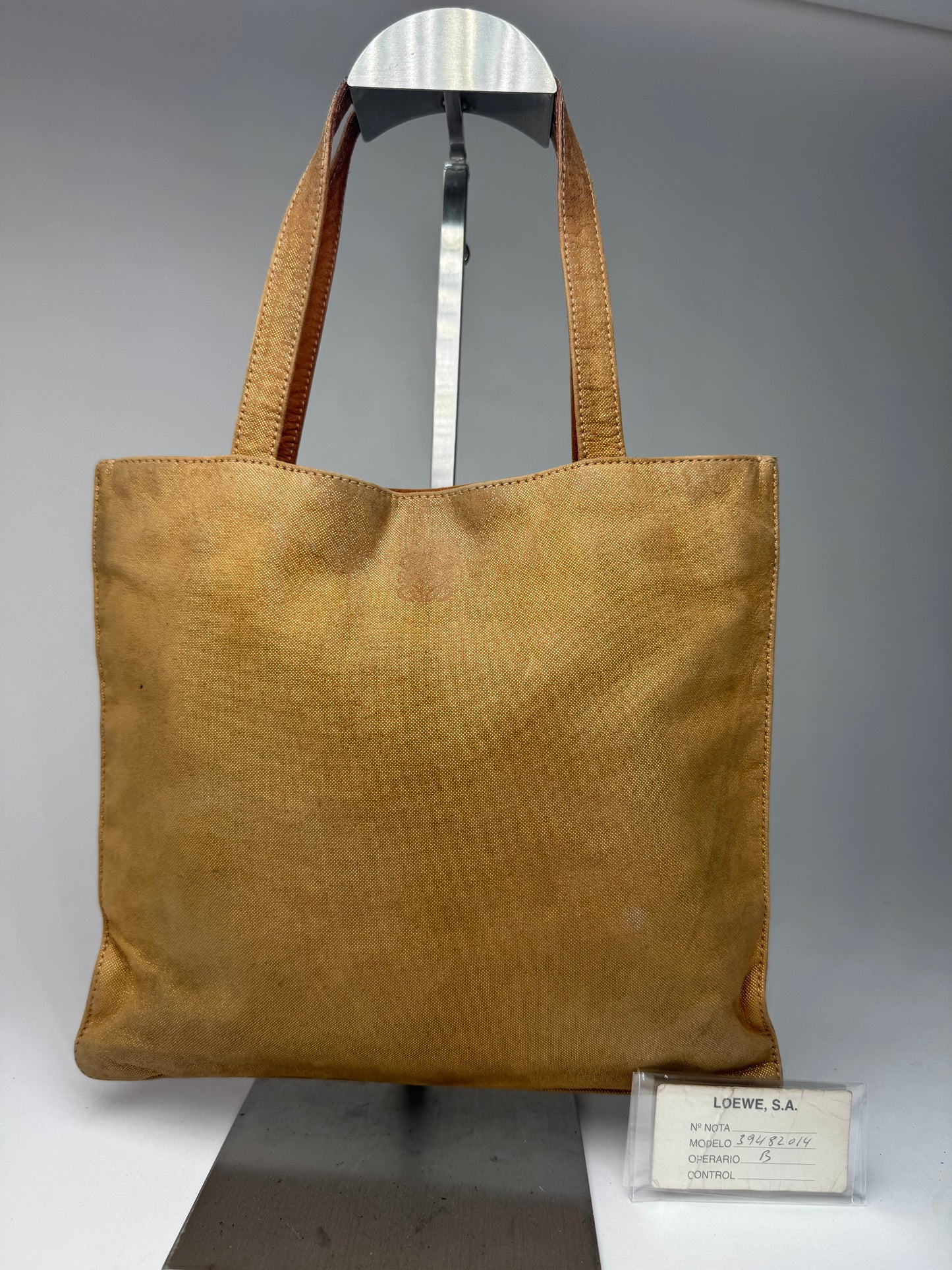 Vintage Loewe Madrid Anagram Canvas shopper bag gold brown