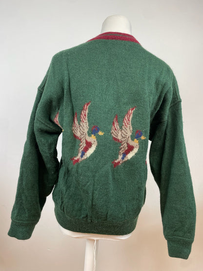 Vintage Salvatore Ferragamo Duck Sweater Wool M Green