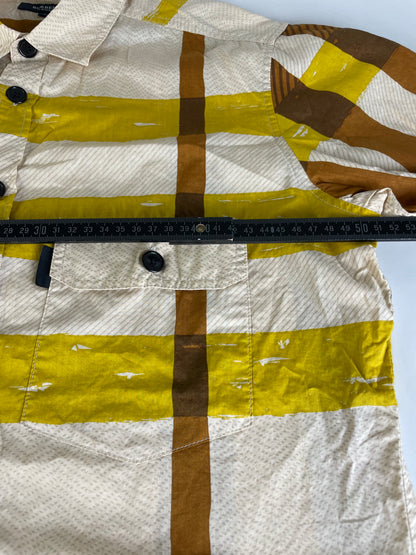 Vintage Burberry Cotton Shirt Cream Mustard Brown M
