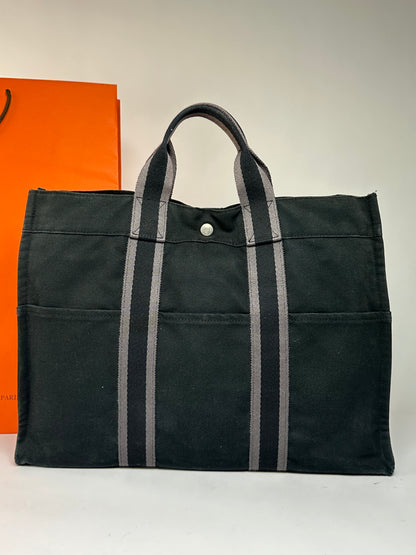 Vintage Hermès Canvas Tote Bag Late 1990s Black