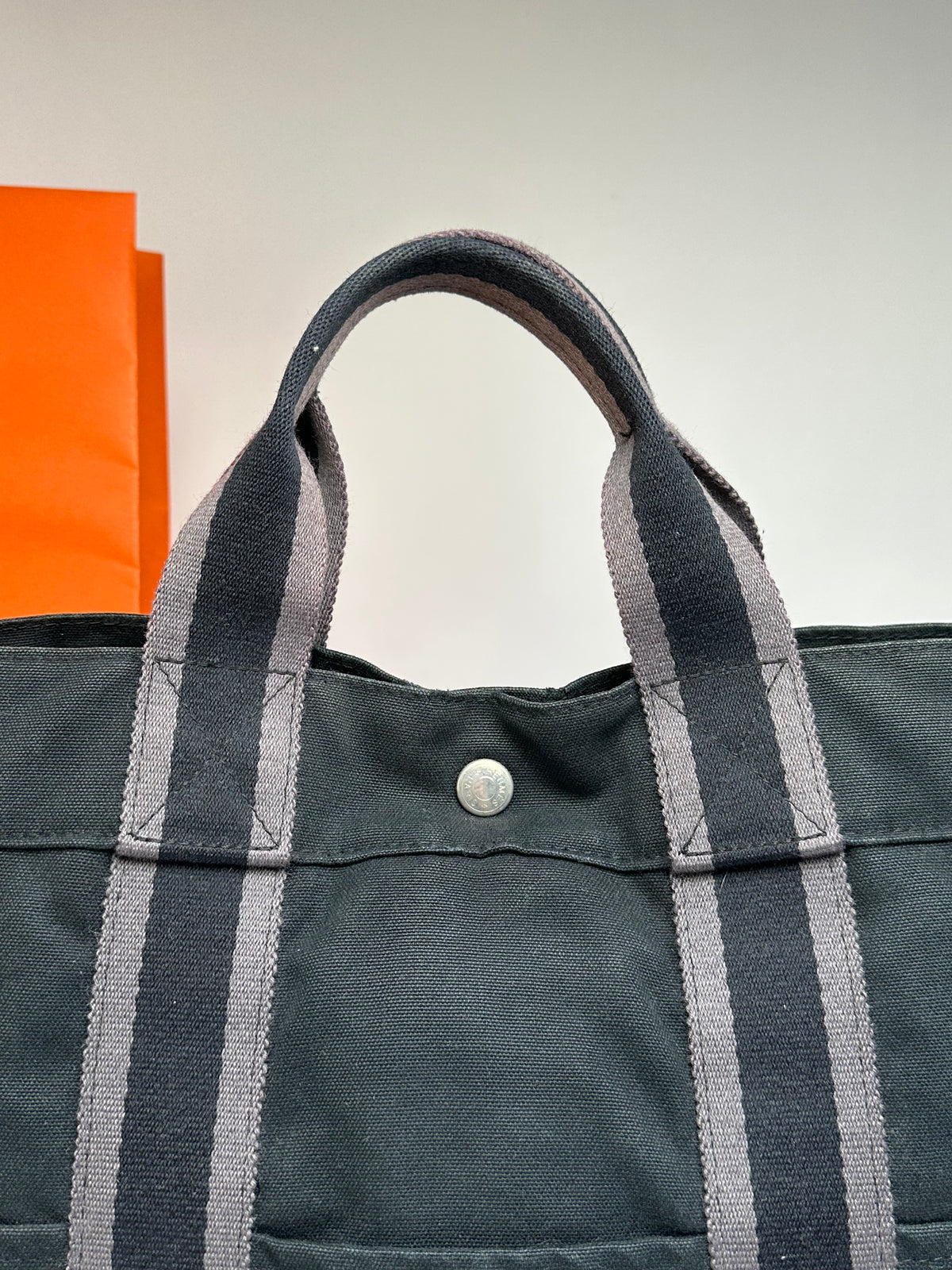 Vintage Hermès Canvas Tote Bag Late 1990s Black