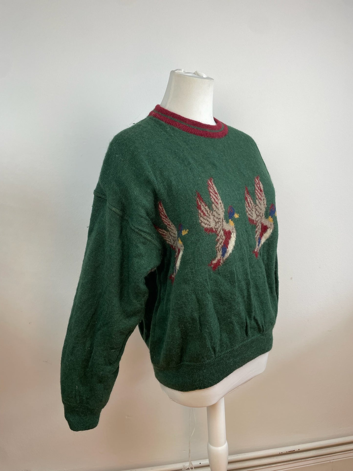 Vintage Salvatore Ferragamo Duck Sweater Wool M Green