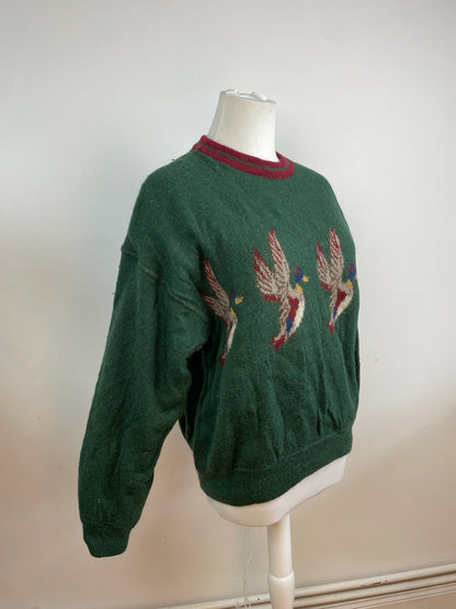 Vintage Salvatore Ferragamo Duck Sweater Wool M Green