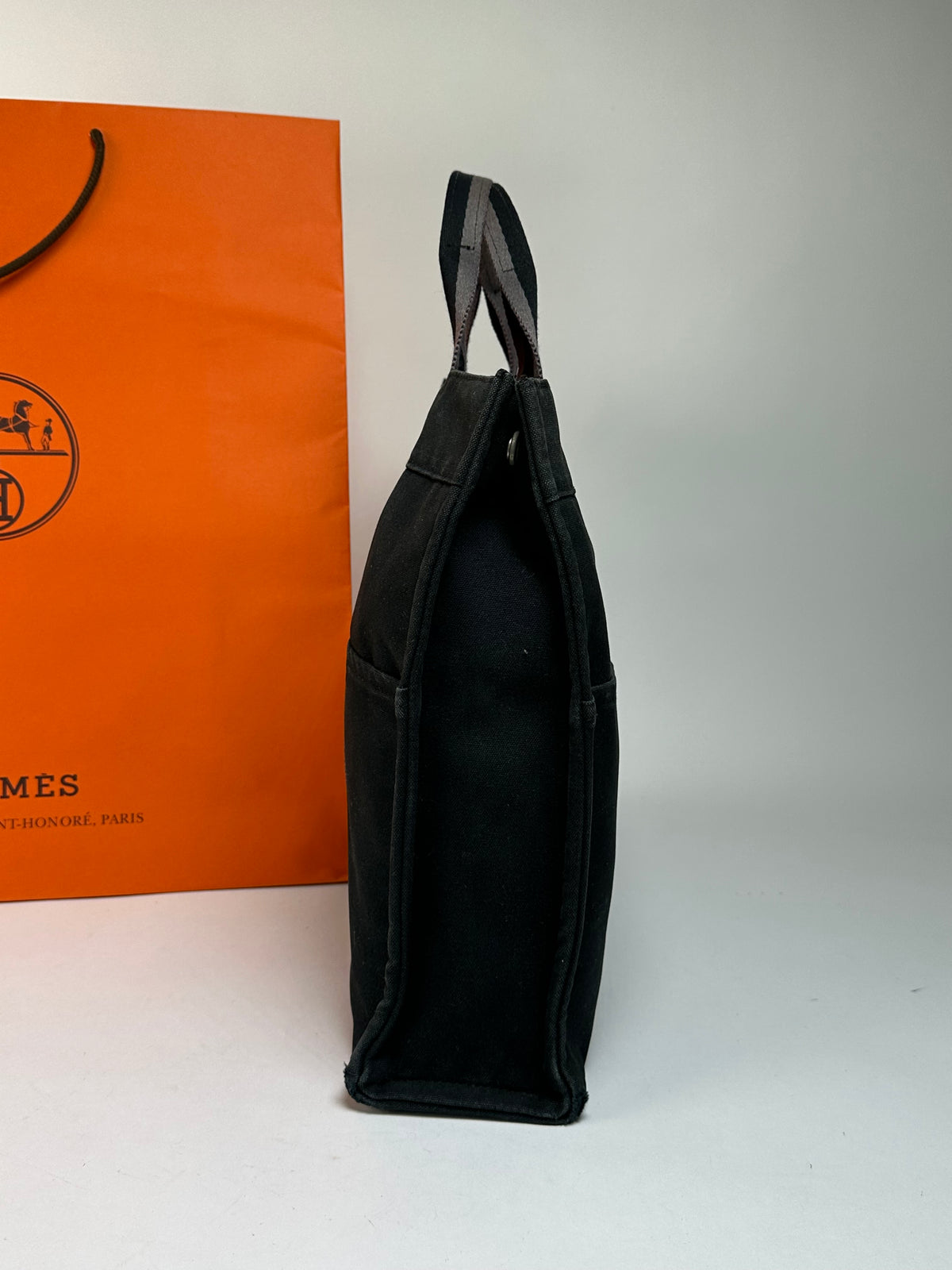 Vintage Hermès Canvas Tote Bag Late 1990s Black