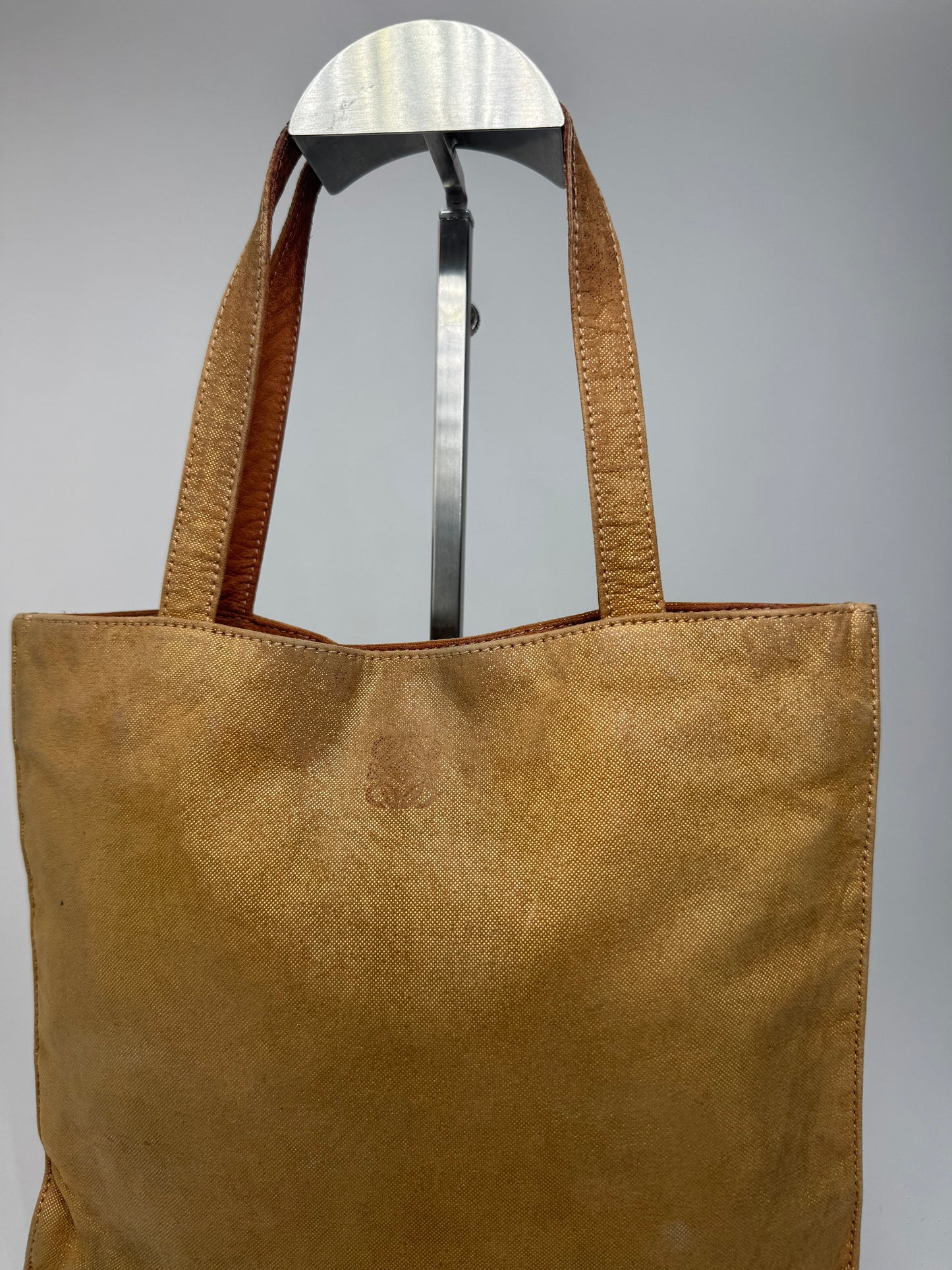 Vintage Loewe Madrid Anagram Canvas shopper bag gold brown