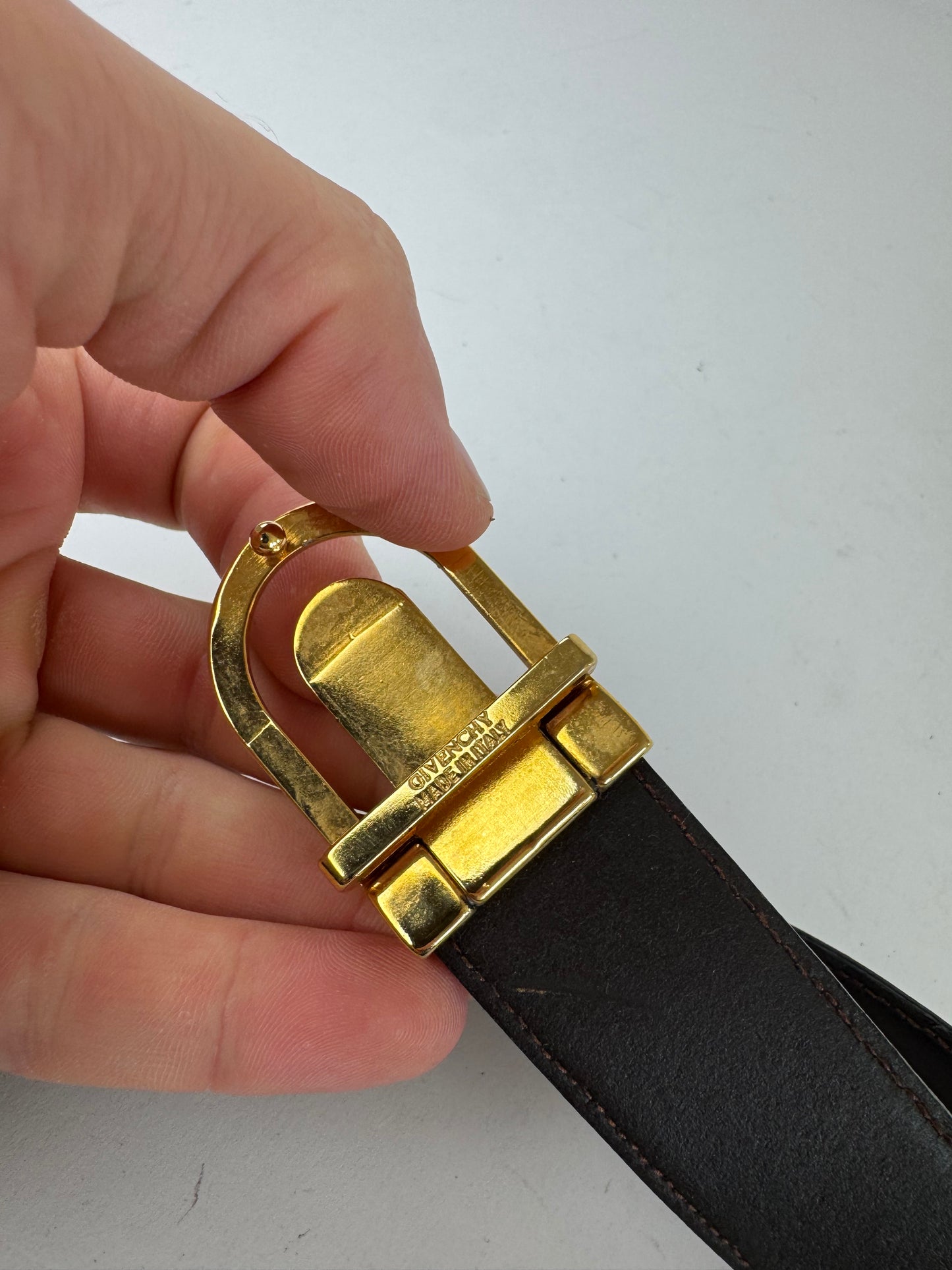 Vintage Givenchy Leather Belt Black