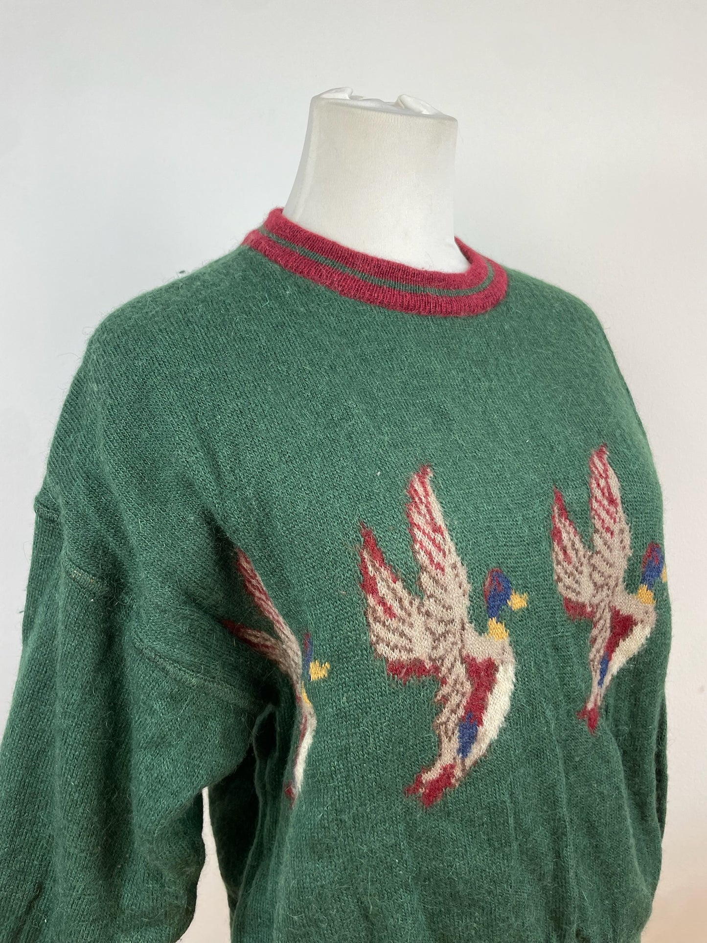 Vintage Salvatore Ferragamo Duck Sweater Wool M Green