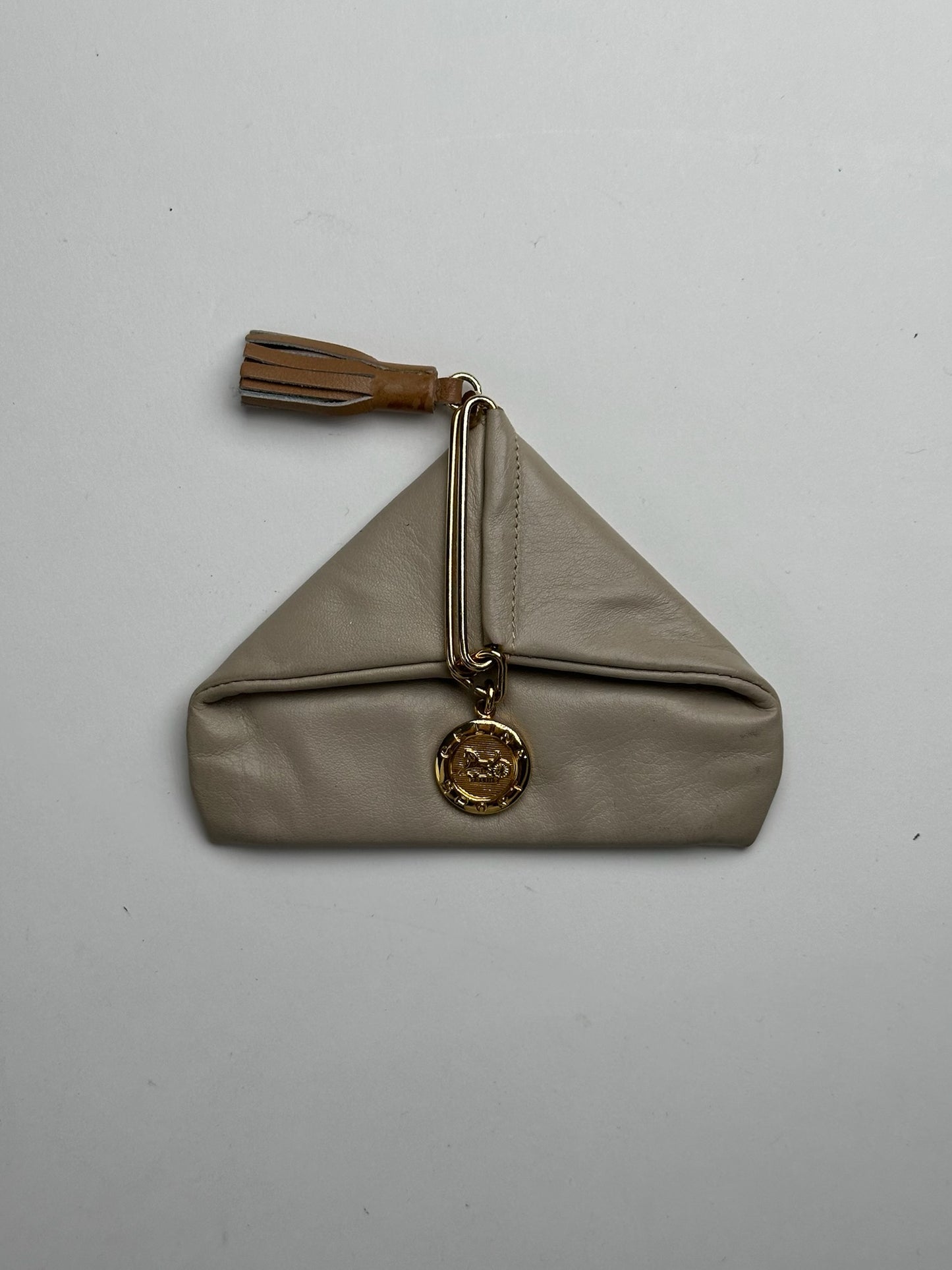 Vintage Celine Leather Card Holder Beige