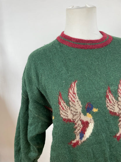 Vintage Salvatore Ferragamo Duck Sweater Wool M Green