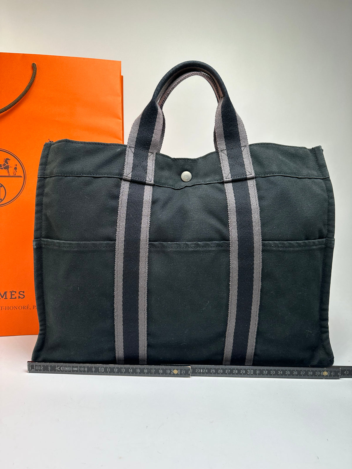 Vintage Hermès Canvas Tote Bag Late 1990s Black
