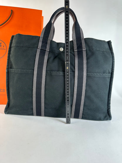 Vintage Hermès Canvas Tote Bag Late 1990s Black
