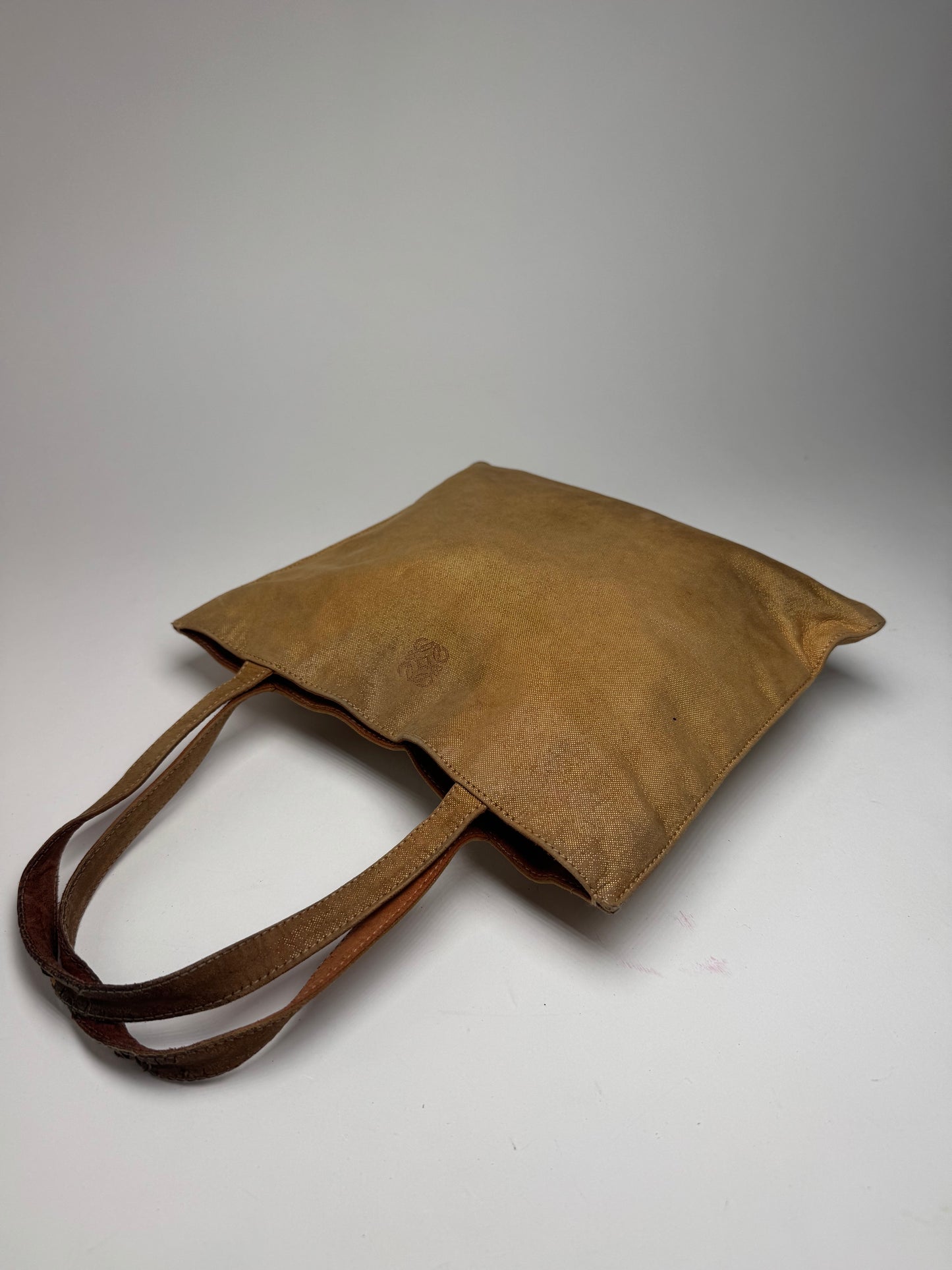 Vintage Loewe Madrid Anagram Canvas shopper bag gold brown